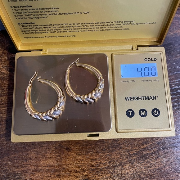 K18 18K 750 Italy Real Gold Oversized Hoop Earrings - Picture 9 of 9